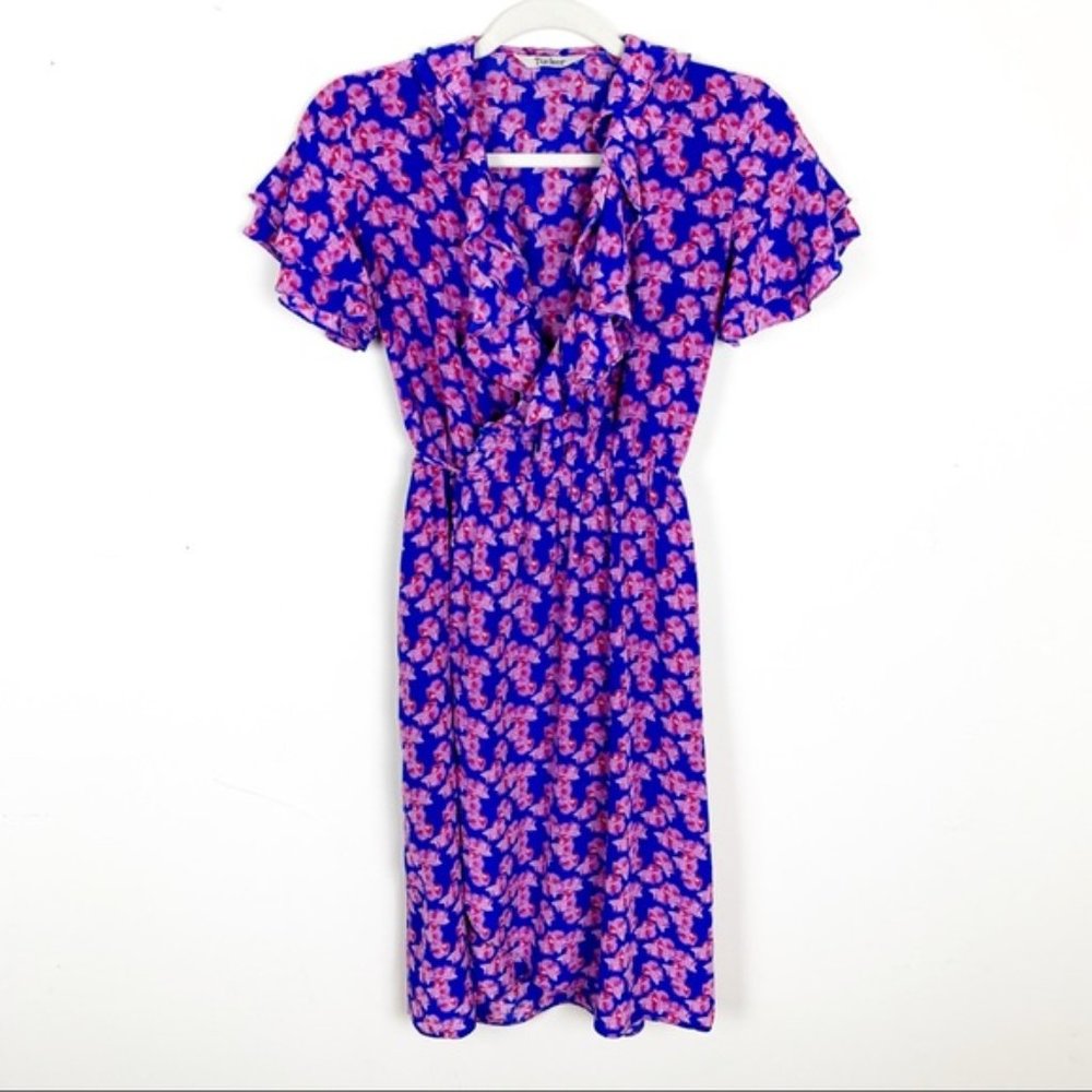 ❌ SOLD - Tucker Silk Floral Wrap Dress Size XS